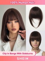 Human Hair Bangs OverHead Clip In Hair Extensions  Cut For Women In Air Bangs Da