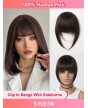 Human Hair Bangs OverHead Clip In Hair Extensions  Cut For Women In Air Bangs Da
