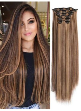 Clip in Hair Extensions, Hair Extensions Thick Long Lace Weft Lightweight Synthe