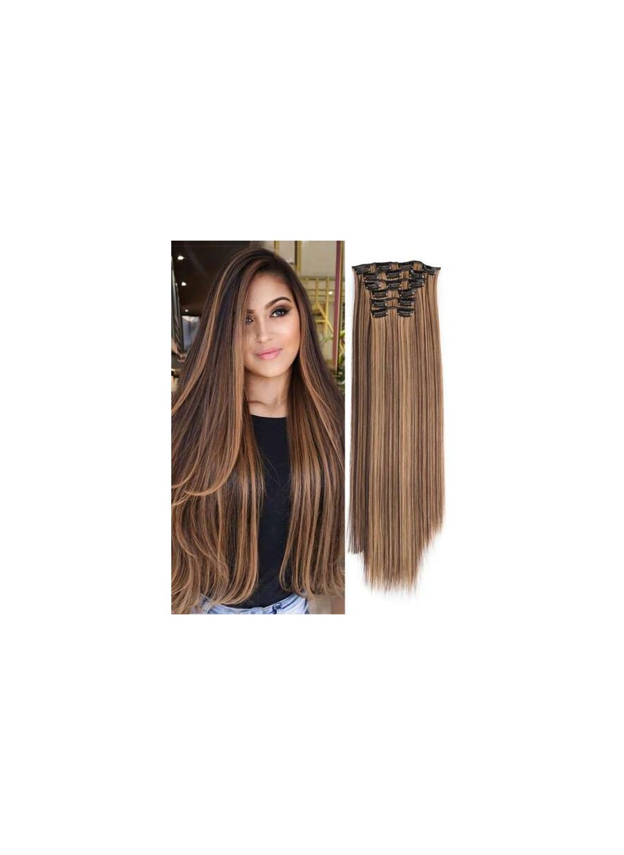 Clip in Hair Extensions, Hair Extensions Thick Long Lace Weft Lightweight Synthe