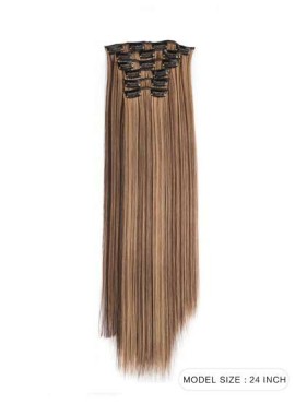 Clip in Hair Extensions, Hair Extensions Thick Long Lace Weft Lightweight Synthe
