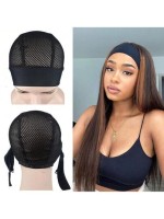 Headband Wig Cap With Wig Holder Band Black Wig Caps For Making Wigs Spandex Dom