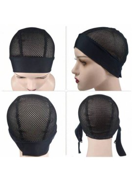 Headband Wig Cap With Wig Holder Band Black Wig Caps For Making Wigs Spandex Dom