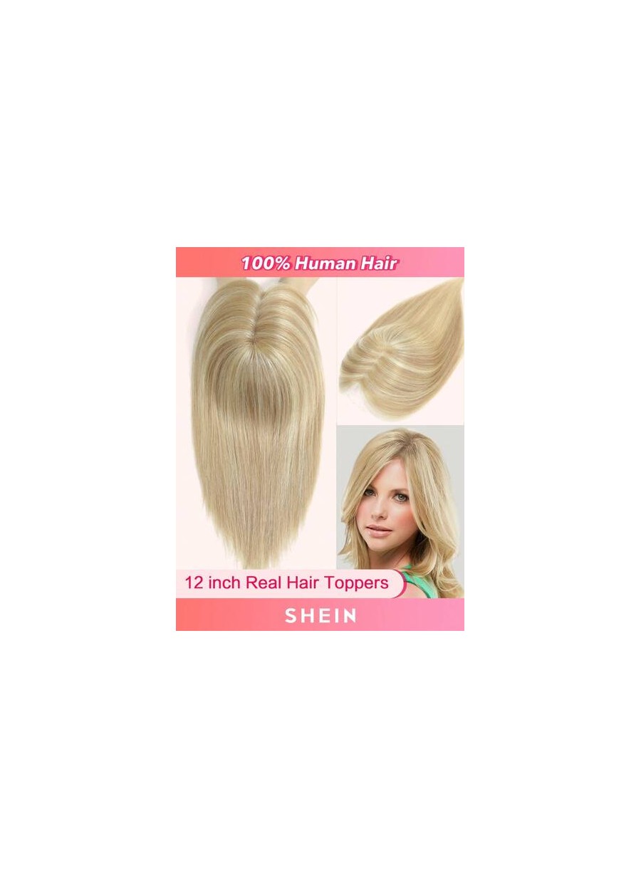 Hair Toppers for Women 100% Real Human Hair Toppers 12 Inch Hair Extensions Clip