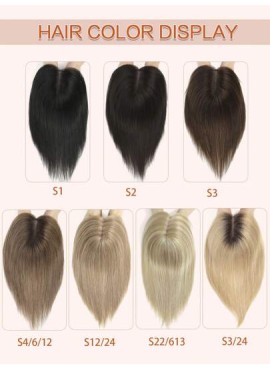 Hair Toppers for Women 100% Real Human Hair Toppers 12 Inch Hair Extensions Clip
