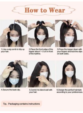 Hair Toppers for Women 100% Real Human Hair Toppers 12 Inch Hair Extensions Clip