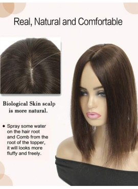 12inch Hair Toppers For Women Real Human Hair Topper Straight Hair Toppers For W