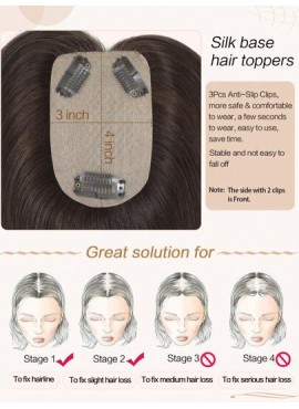 12inch Hair Toppers For Women Real Human Hair Topper Straight Hair Toppers For W