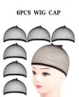 6PCS Wig Cap, 6PCS Black Mesh Wig Cap Net, Closed End Hair Mesh Net, Liner Weavi