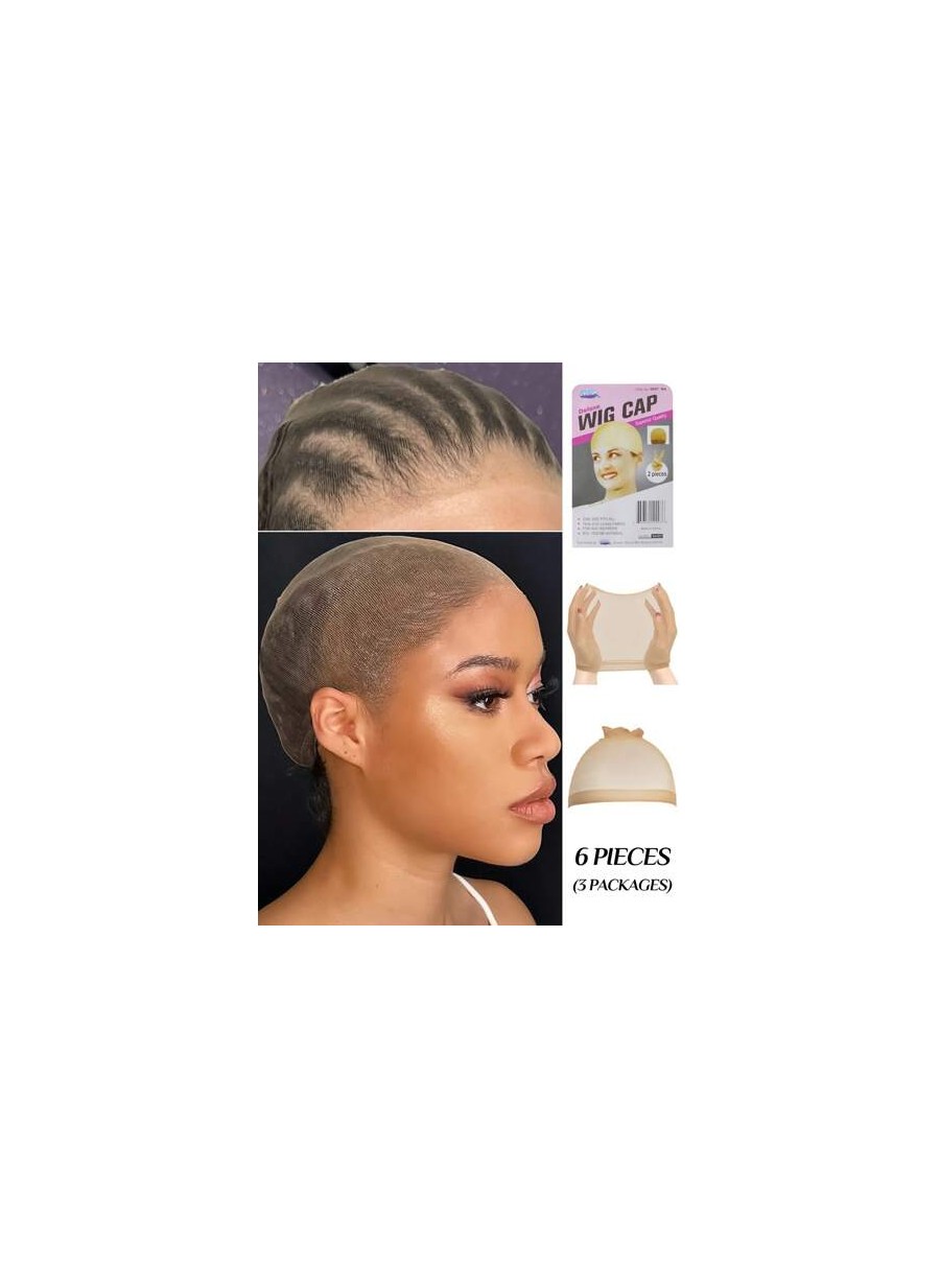 6 pieces ( 3 packages)Wig Cap Caps - Choose Your Size