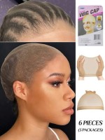 6 pieces ( 3 packages)Wig Cap Caps - Choose Your Size