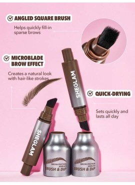 SHEGLAM Brow-Fection Angled Brush & Dip-Taupe Hair-Like Strokes Liquid Eyebrow G
