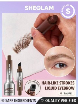 SHEGLAM Brow-Fection Angled Brush & Dip-Taupe Hair-Like Strokes Liquid Eyebrow G